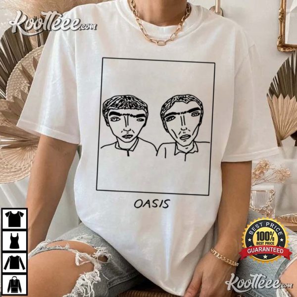 Oasis Liam And Noel Gallagher Badly Drawn Celebrities T-Shirt