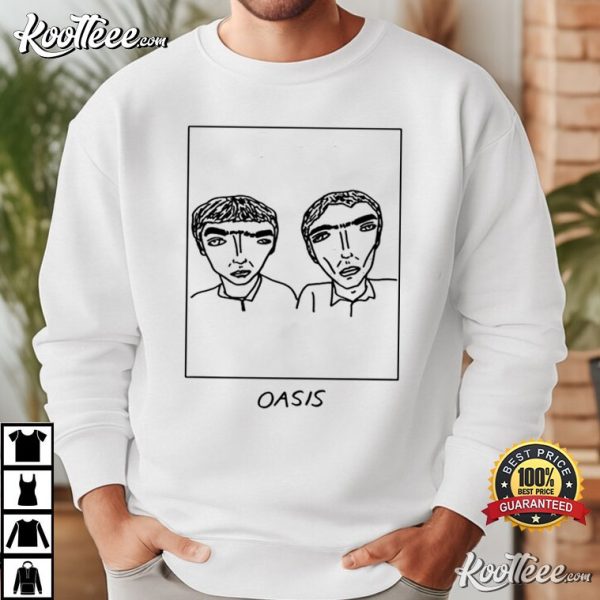 Oasis Liam And Noel Gallagher Badly Drawn Celebrities T-Shirt