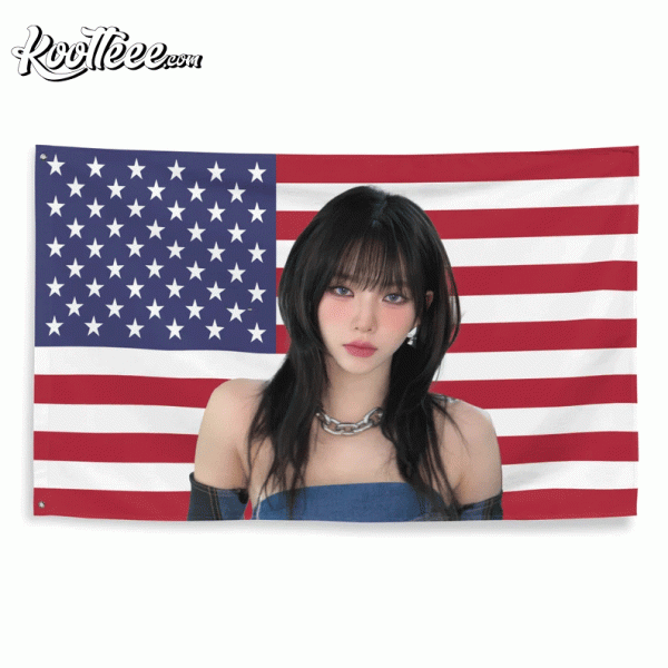 Aespa Karina Wolf Cut America Flag