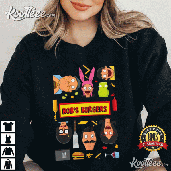 Bobs Burgers Tina Louise Gene Linda Bob Belcher Teddy T-Shirt