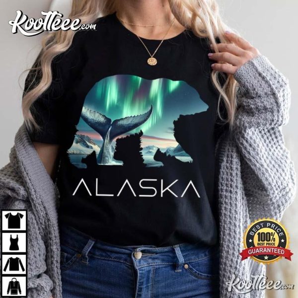 Alaska Bear Whale Mountains Alaskan Tourist Cruise T-Shirt