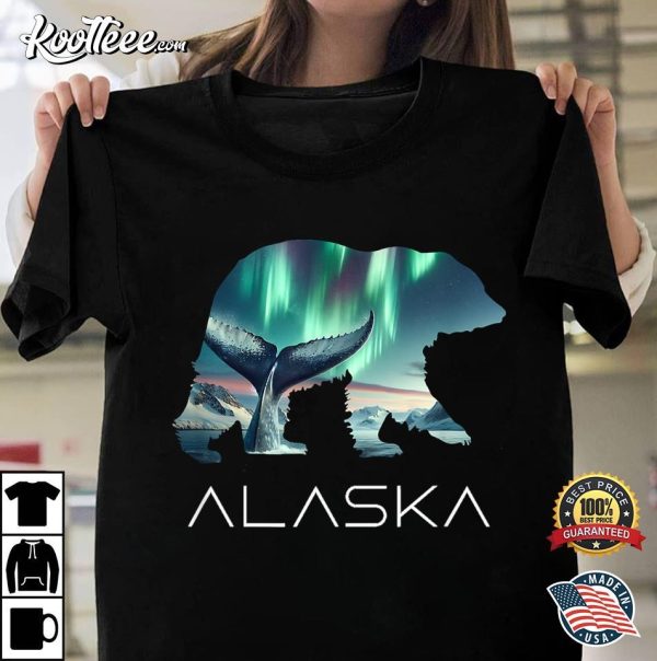 Alaska Bear Whale Mountains Alaskan Tourist Cruise T-Shirt