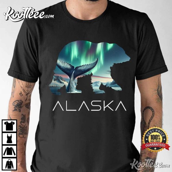 Alaska Bear Whale Mountains Alaskan Tourist Cruise T-Shirt