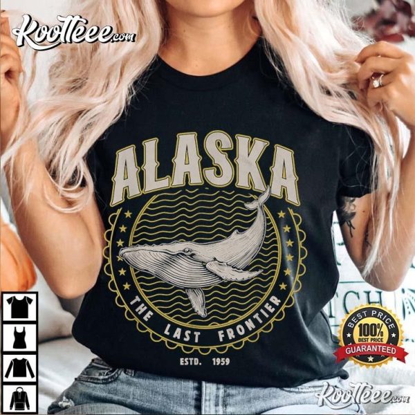 Alaska The Last Frontier Whale USA Vintage T-Shirt