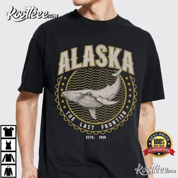 Alaska The Last Frontier Whale USA Vintage T-Shirt