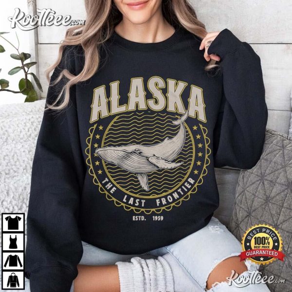 Alaska The Last Frontier Whale USA Vintage T-Shirt