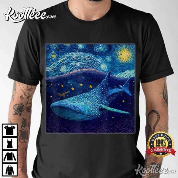 Whale Shark Surrealism Starry Night T-Shirt