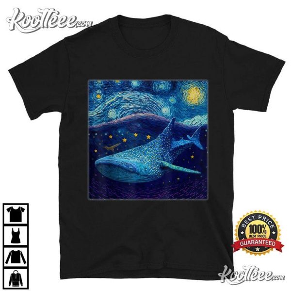 Whale Shark Surrealism Starry Night T-Shirt