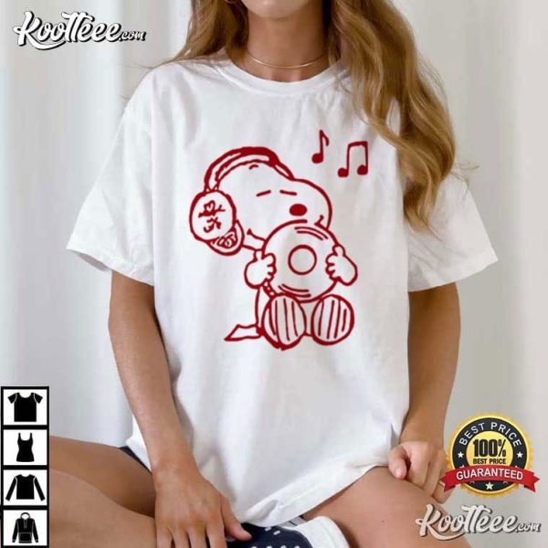 Snoopy Peanuts Cartoon Music Lover T-Shirt