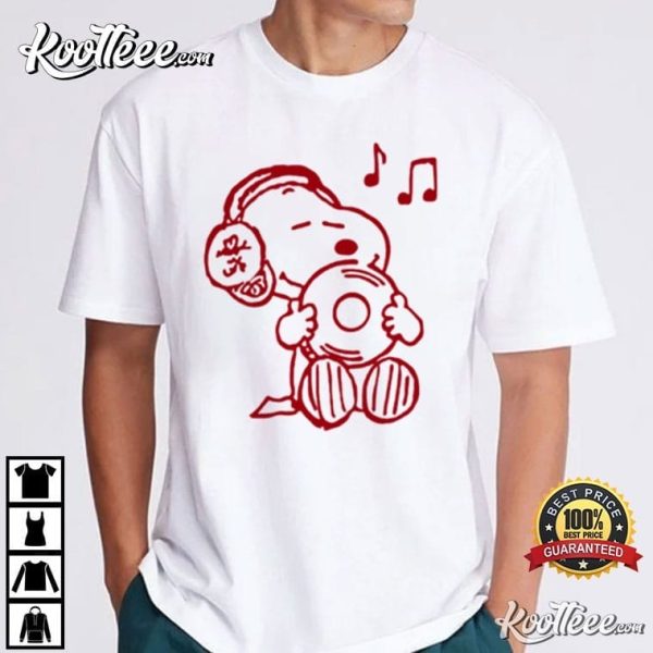 Snoopy Peanuts Cartoon Music Lover T-Shirt