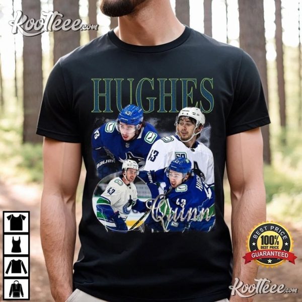 Quinn Hughes Ice Hockey Defense Vintage 90s T-Shirt