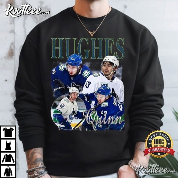 Quinn Hughes Ice Hockey Defense Vintage 90s T-Shirt