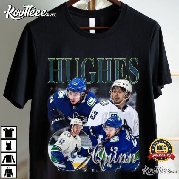 Quinn Hughes Ice Hockey Defense Vintage 90s T-Shirt