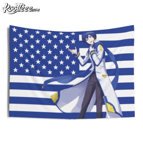 Kaito Vocaloid American Flag Wall Tapestry