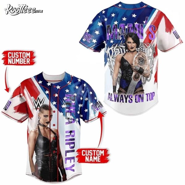 Custom Rhea Ripley Mami’s Always On Top WWE Baseball Jersey