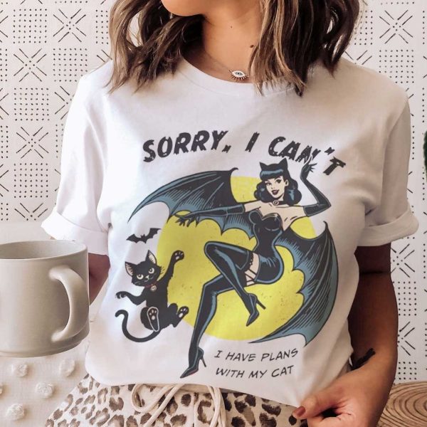 Cat Lady Halloween Sorry I Can’t T-Shirt