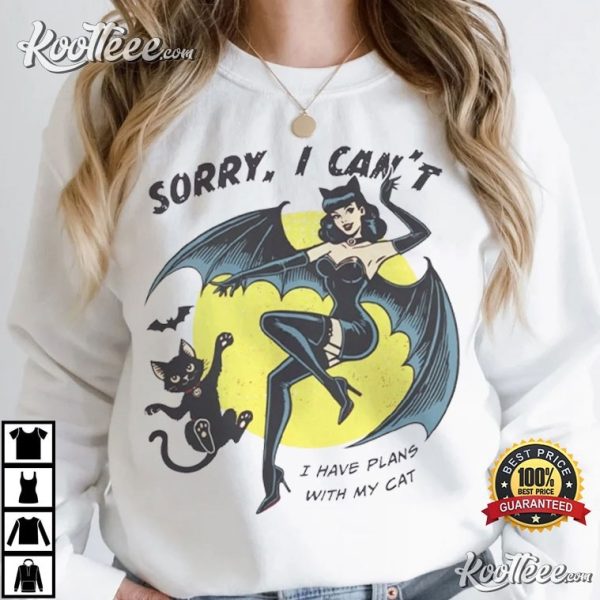 Cat Lady Halloween Sorry I Can’t T-Shirt