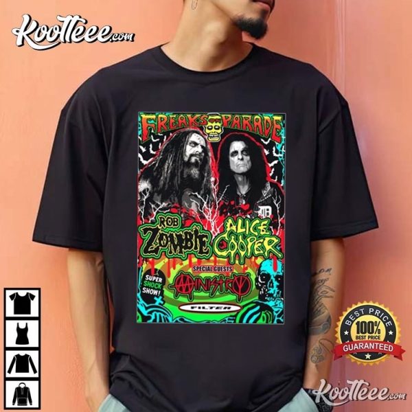 Rob Zombie And Alice Cooper Freaks On Parade Tour T-Shirt