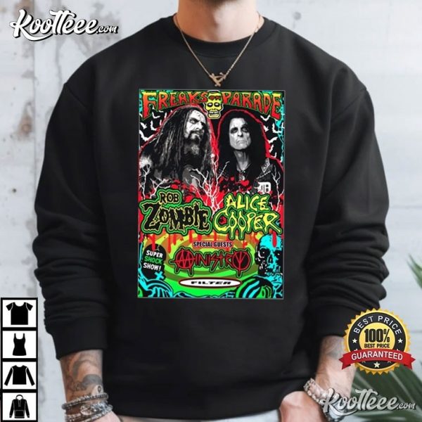 Rob Zombie And Alice Cooper Freaks On Parade Tour T-Shirt