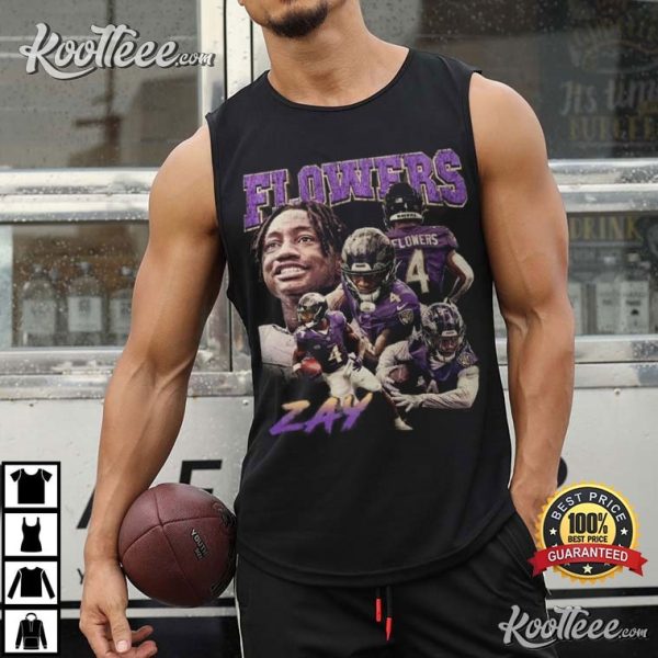 Zay Flowers Wide Receiver Vintage 90s T-Shirt