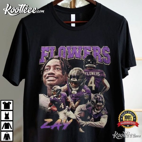 Zay Flowers Wide Receiver Vintage 90s T-Shirt