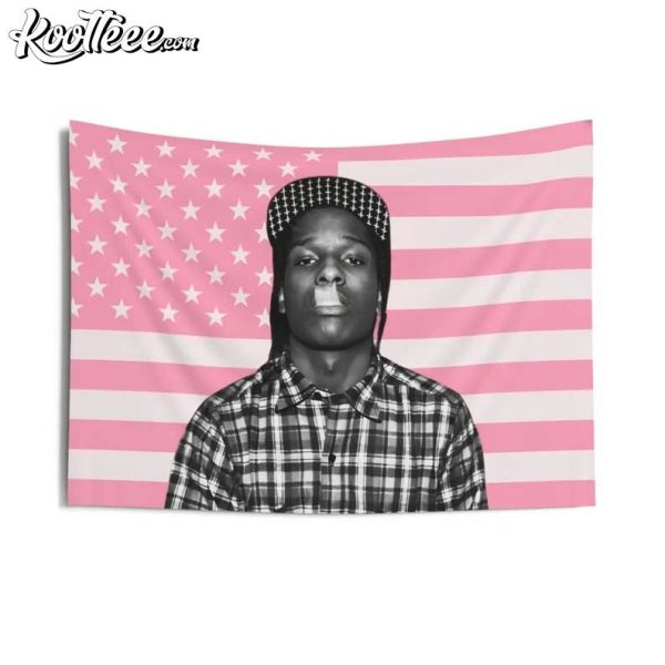 Asap Rocky Pink American Flag Wall Tapestry