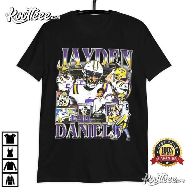 Jayden Daniels Vintage 90s Football Gift T-Shirt