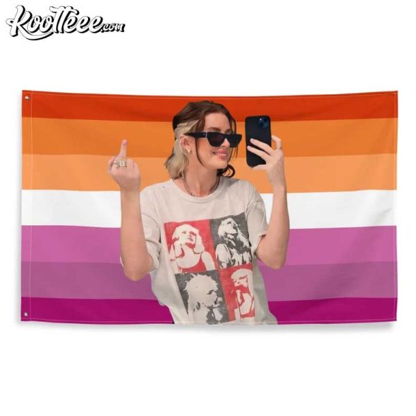 Cari Fletcher Middle Finger Lesbian Flag