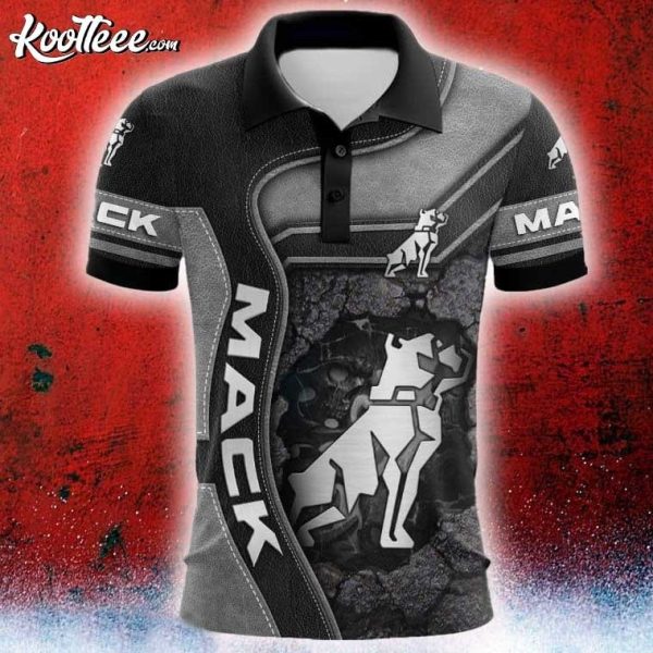 Mack Car Racing Leather Pattern Polo Shirt