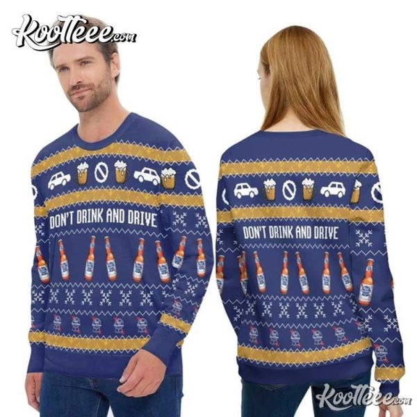 Pabst Blue Ribbon Don’t Drink And Drive Ugly Sweater