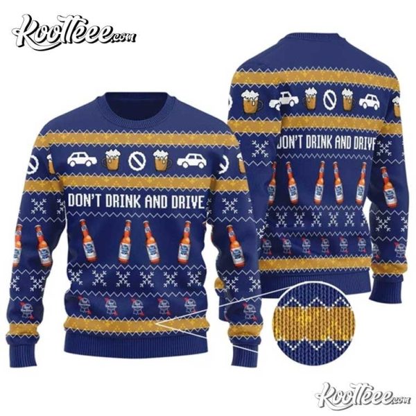 Pabst Blue Ribbon Don’t Drink And Drive Ugly Sweater