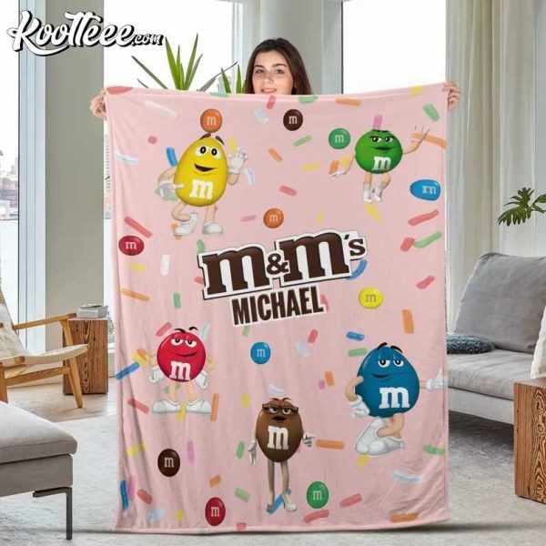 Personalized M And M Candy Fleece Blanket