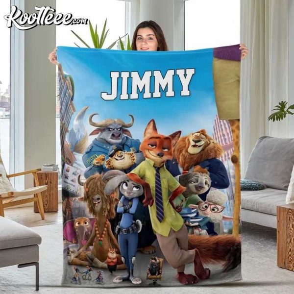 Zootopia Custom Name Fleece Blanket