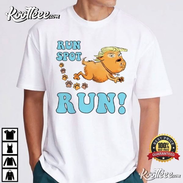 Run Spot Run Funny Donald Trump Kamala Harris Debate 2024 T-Shirt