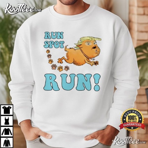 Run Spot Run Funny Donald Trump Kamala Harris Debate 2024 T-Shirt