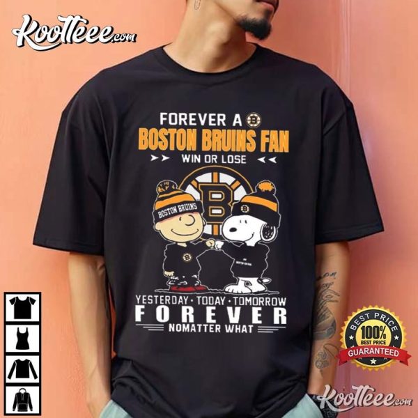 Forever A Boston Bruins Fan Snoopy And Charlie T-Shirt