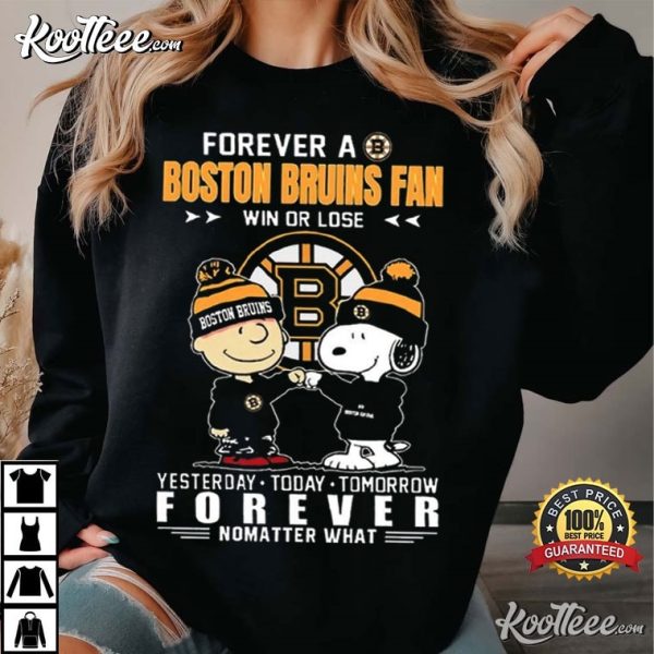 Forever A Boston Bruins Fan Snoopy And Charlie T-Shirt