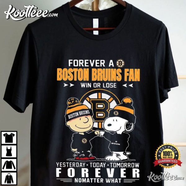 Forever A Boston Bruins Fan Snoopy And Charlie T-Shirt