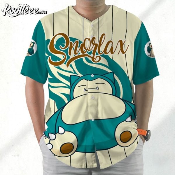 Snorlax Pokemon Custom Baseball Jersey