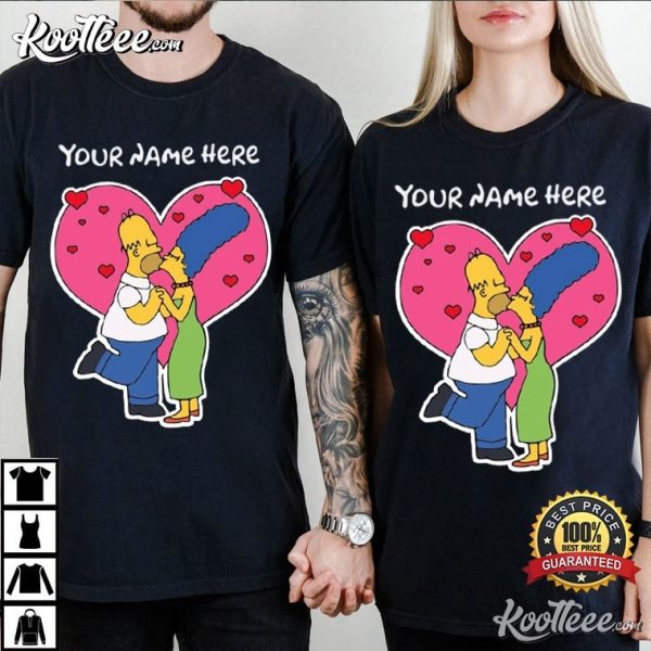 The Simpsons Matching Valentine’s Day Custom Couple Shirts