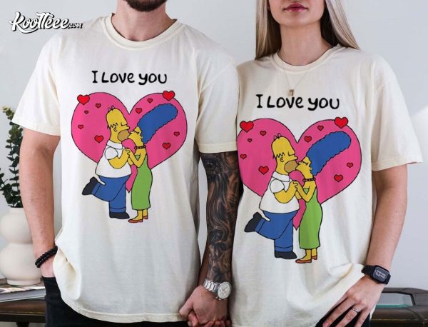 The Simpsons Matching Valentine’s Day Custom Couple Shirts