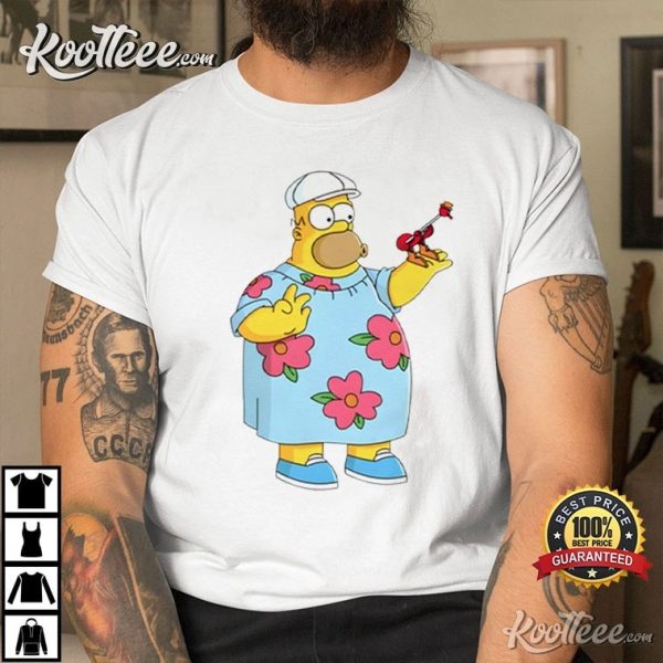 Homer Simpson The Simpsons Guitar Drawing T-Shirt