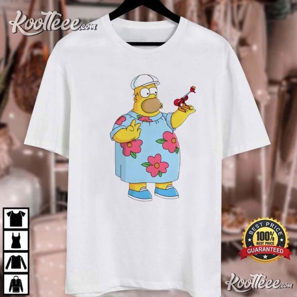 Homer Simpson The Simpsons Guitar Drawing T-Shirt