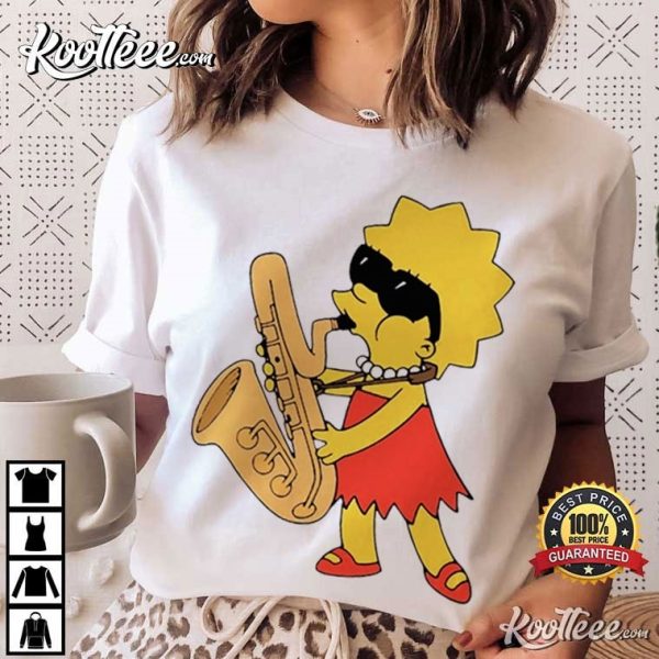 Lisa Simpson Saxophone The Simpsons T-Shirt