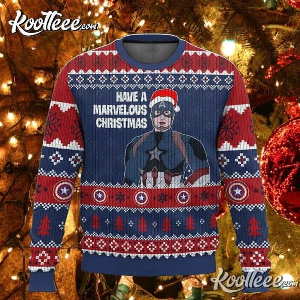 Captain America Have A Marvelous Christmas Ugly Sweater