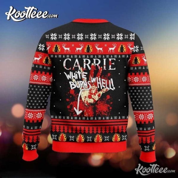 Carrie White Burns In Hell Ugly Christmas Sweater