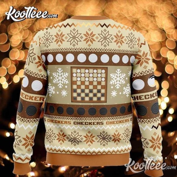 Checkers Board Games Ugly Christmas Sweater