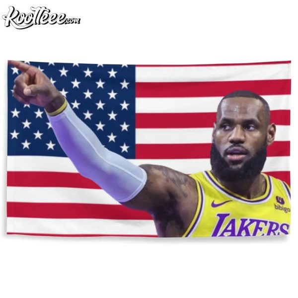 Lebron James Los Angeles Lakers American Flag