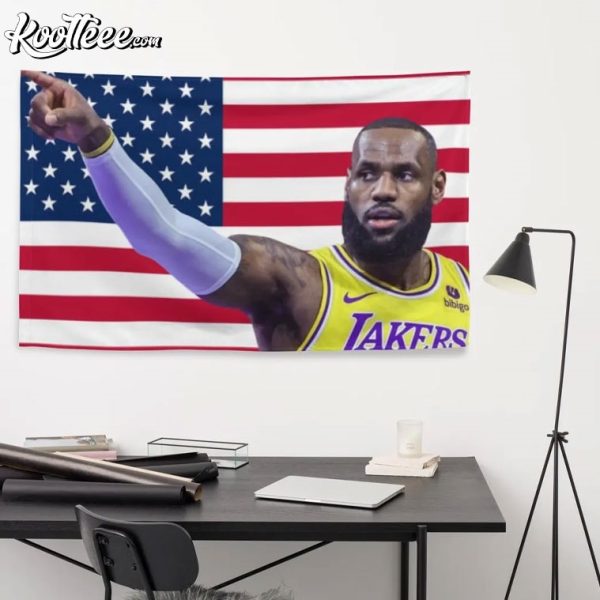 Lebron James Los Angeles Lakers American Flag