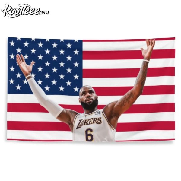 Lebron James Lakers American Flag